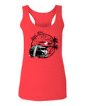 Big Cool Hipster Good Vibes Vintage Graphic surf Beach Print Summer  women's Tank Top sleeveless Racerback