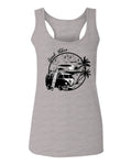 Big Cool Hipster Good Vibes Vintage Graphic surf Beach Print Summer  women's Tank Top sleeveless Racerback