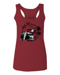 Big Cool Hipster Good Vibes Vintage Graphic surf Beach Print Summer  women's Tank Top sleeveless Racerback