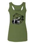 Big Cool Hipster Good Vibes Vintage Graphic surf Beach Print Summer  women's Tank Top sleeveless Racerback