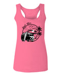 Big Cool Hipster Good Vibes Vintage Graphic surf Beach Print Summer  women's Tank Top sleeveless Racerback