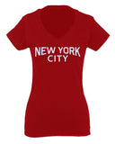 VICES AND VIRTUESS Cool Lennon Hipster Vintage Graphic New York City NYC Printed For Women V neck fitted T Shirt