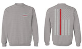 VICES AND VIRTUESS Firefighter Seal Support American Flag Thin Red Line Rescue USA men's Crewneck Sweatshirt