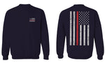 VICES AND VIRTUESS Firefighter Seal Support American Flag Thin Red Line Rescue USA men's Crewneck Sweatshirt