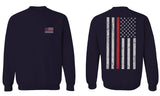 VICES AND VIRTUESS Firefighter Seal Support American Flag Thin Red Line Rescue USA men's Crewneck Sweatshirt