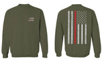 VICES AND VIRTUESS Firefighter Seal Support American Flag Thin Red Line Rescue USA men's Crewneck Sweatshirt