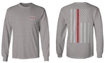 VICES AND VIRTUESS Firefighter Seal Support American Flag Thin Red Line Rescue USA mens Long sleeve t shirt