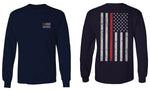 VICES AND VIRTUESS Firefighter Seal Support American Flag Thin Red Line Rescue USA mens Long sleeve t shirt