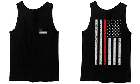 VICES AND VIRTUESS Firefighter Seal Support American Flag Thin Red Line Rescue USA men's Tank Top