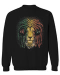 VICES AND VIRTUESS Cool Marijuana Rasta Lion Headphones Reggae Weed Stoner Day men's Crewneck Sweatshirt