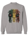 VICES AND VIRTUESS Cool Marijuana Rasta Lion Headphones Reggae Weed Stoner Day men's Crewneck Sweatshirt