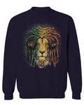 VICES AND VIRTUESS Cool Marijuana Rasta Lion Headphones Reggae Weed Stoner Day men's Crewneck Sweatshirt
