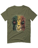 VICES AND VIRTUESS Cool Marijuana Rasta Lion Headphones Reggae Weed Stoner Day For men T Shirt