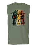 VICES AND VIRTUESS Cool Marijuana Rasta Lion Headphones Reggae Weed Stoner Day men Muscle Tank Top sleeveless t shirt