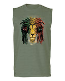 VICES AND VIRTUESS Cool Marijuana Rasta Lion Headphones Reggae Weed Stoner Day men Muscle Tank Top sleeveless t shirt