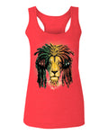 VICES AND VIRTUESS Cool Marijuana Rasta Lion Headphones Reggae Weed Stoner Day  women's Tank Top sleeveless Racerback