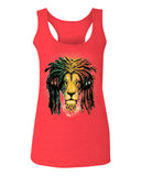 VICES AND VIRTUESS Cool Marijuana Rasta Lion Headphones Reggae Weed Stoner Day  women's Tank Top sleeveless Racerback