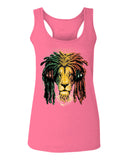 VICES AND VIRTUESS Cool Marijuana Rasta Lion Headphones Reggae Weed Stoner Day  women's Tank Top sleeveless Racerback