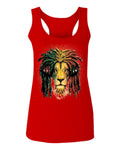 VICES AND VIRTUESS Cool Marijuana Rasta Lion Headphones Reggae Weed Stoner Day  women's Tank Top sleeveless Racerback