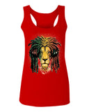 VICES AND VIRTUESS Cool Marijuana Rasta Lion Headphones Reggae Weed Stoner Day  women's Tank Top sleeveless Racerback