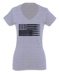 Bullet Flag 2nd Amendment American USA United State America For Women V neck fitted T Shirt