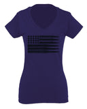 Bullet Flag 2nd Amendment American USA United State America For Women V neck fitted T Shirt