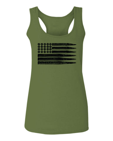 Bullet Flag 2nd Amendment American USA United State America  women's Tank Top sleeveless Racerback