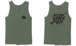 VICES AND VIRTUESS American Second Amendment Gun Rights arms Weapon Heart USA men's Tank Top