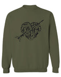 VICES AND VIRTUESS Second Amendment American Gun Rights arms Weapon Heart USA men's Crewneck Sweatshirt