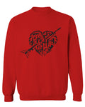 VICES AND VIRTUESS Second Amendment American Gun Rights arms Weapon Heart USA men's Crewneck Sweatshirt