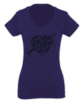 VICES AND VIRTUESS Second Amendment American Gun Rights arms Weapon Heart USA For Women V neck fitted T Shirt