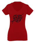 VICES AND VIRTUESS Second Amendment American Gun Rights arms Weapon Heart USA For Women V neck fitted T Shirt