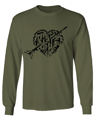 VICES AND VIRTUESS Second Amendment American Gun Rights arms Weapon Heart USA mens Long sleeve t shirt