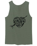 VICES AND VIRTUESS Second Amendment American Gun Rights arms Weapon Heart USA men's Tank Top