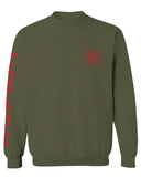 America Support Thin Red Line Fonts Firefighter Seal men's Crewneck Sweatshirt