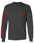 America Support Thin Red Line Fonts Firefighter Seal mens Long sleeve t shirt