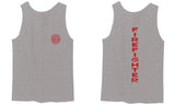 America Support Thin Red Line Fonts Firefighter Seal men's Tank Top