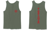 America Support Thin Red Line Fonts Firefighter Seal men's Tank Top