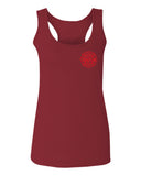 America Support Thin Red Line Fonts Firefighter Seal  women's Tank Top sleeveless Racerback