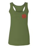 America Support Thin Red Line Fonts Firefighter Seal  women's Tank Top sleeveless Racerback