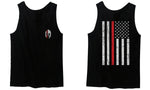 Greek Helmet America Support Thin Red Line Fonts Firefighter men's Tank Top