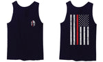 Greek Helmet America Support Thin Red Line Fonts Firefighter men's Tank Top