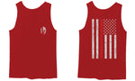 Greek Helmet America Support Thin Red Line Fonts Firefighter men's Tank Top