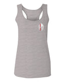 Greek Helmet America Support Thin Red Line Fonts Firefighter  women's Tank Top sleeveless Racerback