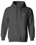 VICES AND VIRTUESS White Logo Seal Minimal Hipster Small Sweatshirt Hoodie