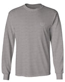 VICES AND VIRTUESS White Logo Seal Minimal Hipster Small mens Long sleeve t shirt