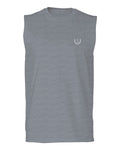VICES AND VIRTUESS White Logo Seal Minimal Hipster Small men Muscle Tank Top sleeveless t shirt