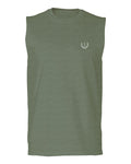 VICES AND VIRTUESS White Logo Seal Minimal Hipster Small men Muscle Tank Top sleeveless t shirt