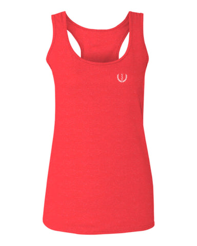 VICES AND VIRTUESS White Logo Seal Minimal Hipster Small  women's Tank Top sleeveless Racerback