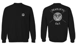 VICES AND VIRTUESS Funny Graphic Skull Deadlifts Day Fitness Gym Tough Workout men's Crewneck Sweatshirt